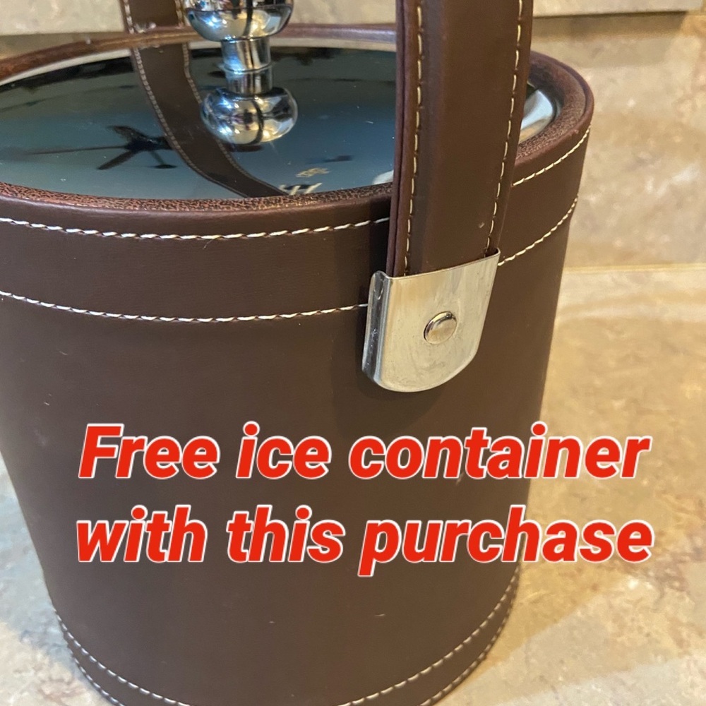 Kraftware double wall Installation Brown Ice Bucket FREE ice tray with purchase